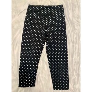 Suavé Polka Dot Capri Leggings Women's Small Black White Tummy Control Stretch